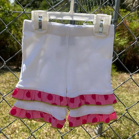 AnnLoren Girls Pink & Green Halter and Shorts Outfit